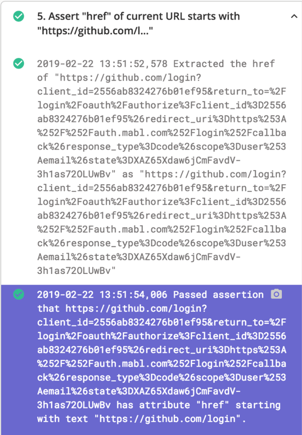 A screenshot showing that the test output shows the entire value, but the assertion is only done against the starting value.