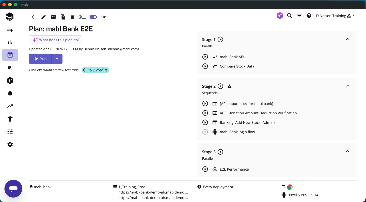 Combined dashboard showing web + mobile + API test results in one view