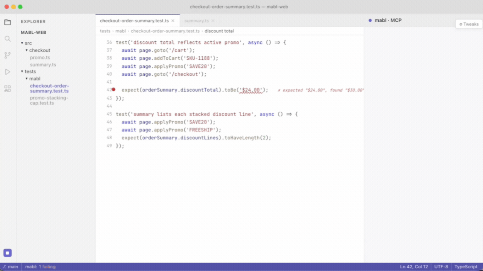 IDE fix test