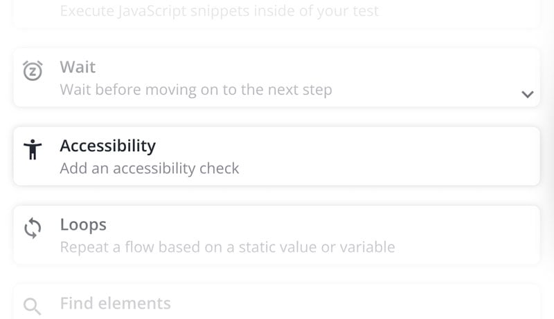 The accessibility step in the mabl trainer