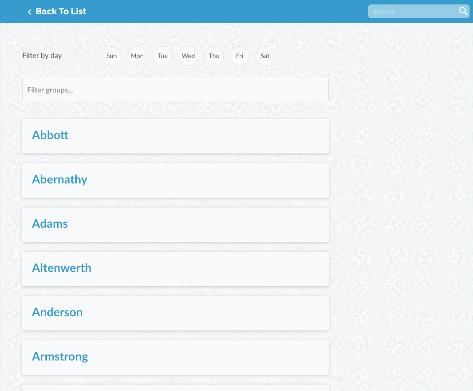 A gif showing a scrolling list of names.