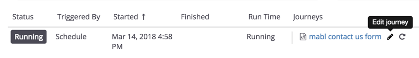 A screenshot showing how to click on the small pencil “Edit” icon next to the journey’s name in the main dashboard.