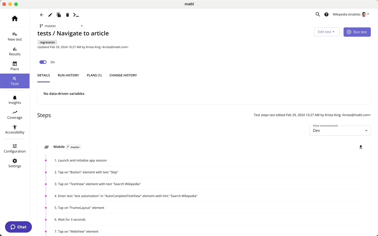 Low-Code Test Creation for Mobile Apps | mabl