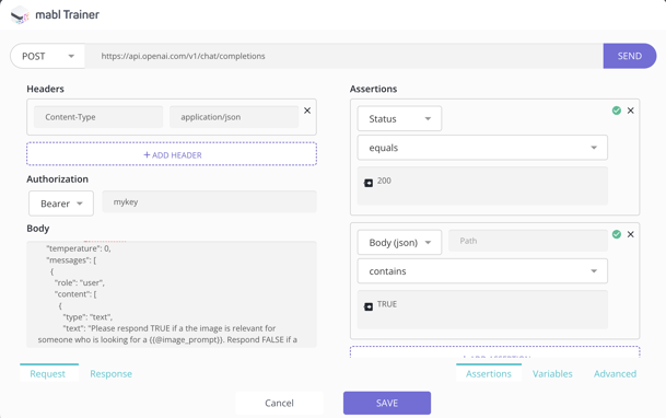 POST call to an API