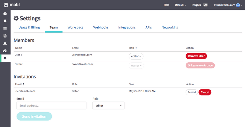 adding teams to your mabl workspace