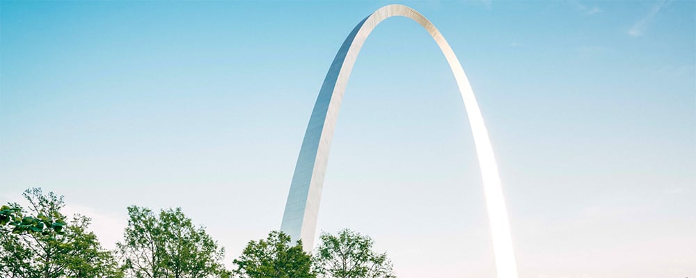 The Gateway Arch in St. Louis, Missouri.