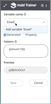 A screenshot showing all the steps leading up to the email form, and our newly created email variable being inserted.