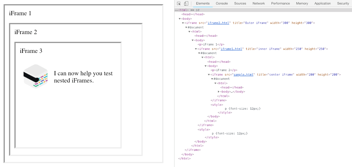 A screenshot showing how to easily train a Journey against an iFrame which is nested inside other iFrames.