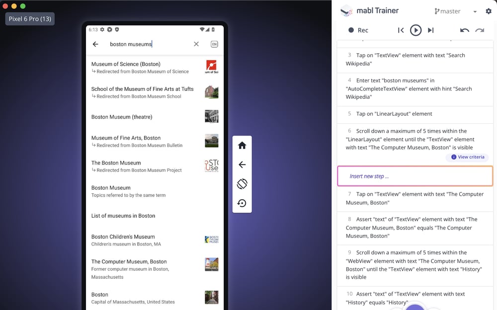 Low-Code Test Creation for Mobile Apps | mabl