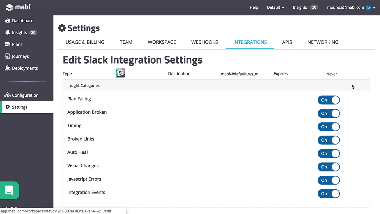 A gif showing how to filter Slack notifications based on additional criteria, such as status and plan labels.