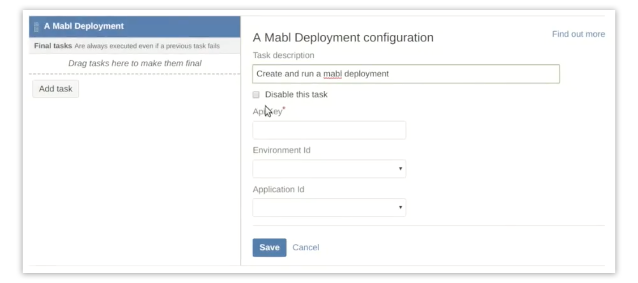 A screenshot showing that the mabl integration for Bamboo is a native plugin.