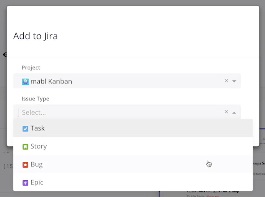 A screenshot showing that The mabl integration for Jira makes it easy and quick to report, debug and fix issues.