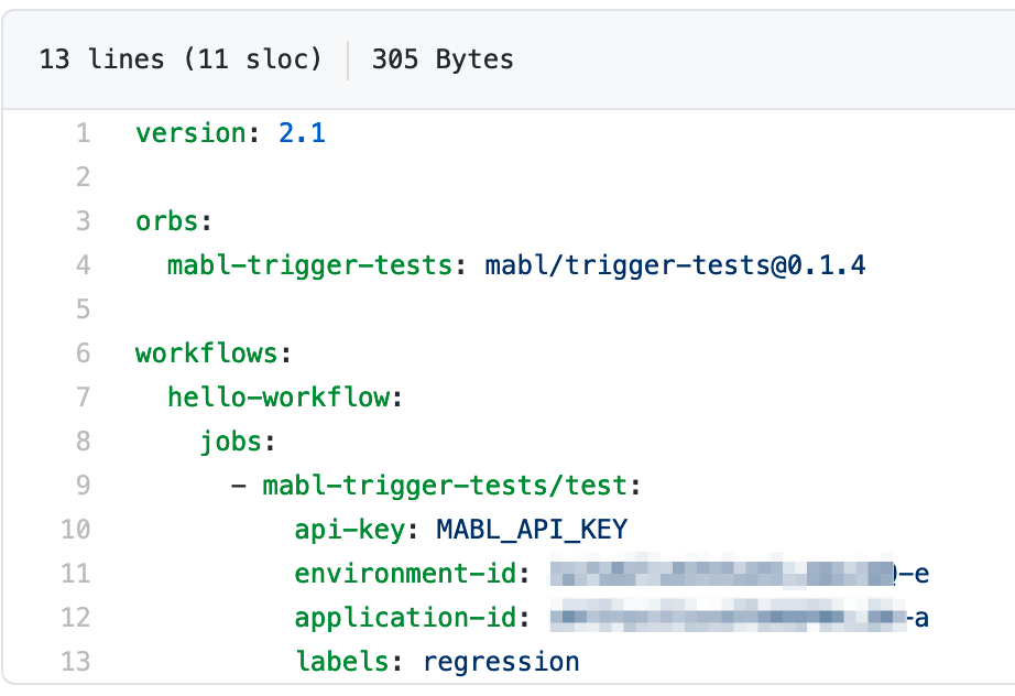 A screenshot showing that you can view mabl test results directly in the CircleCI interface.