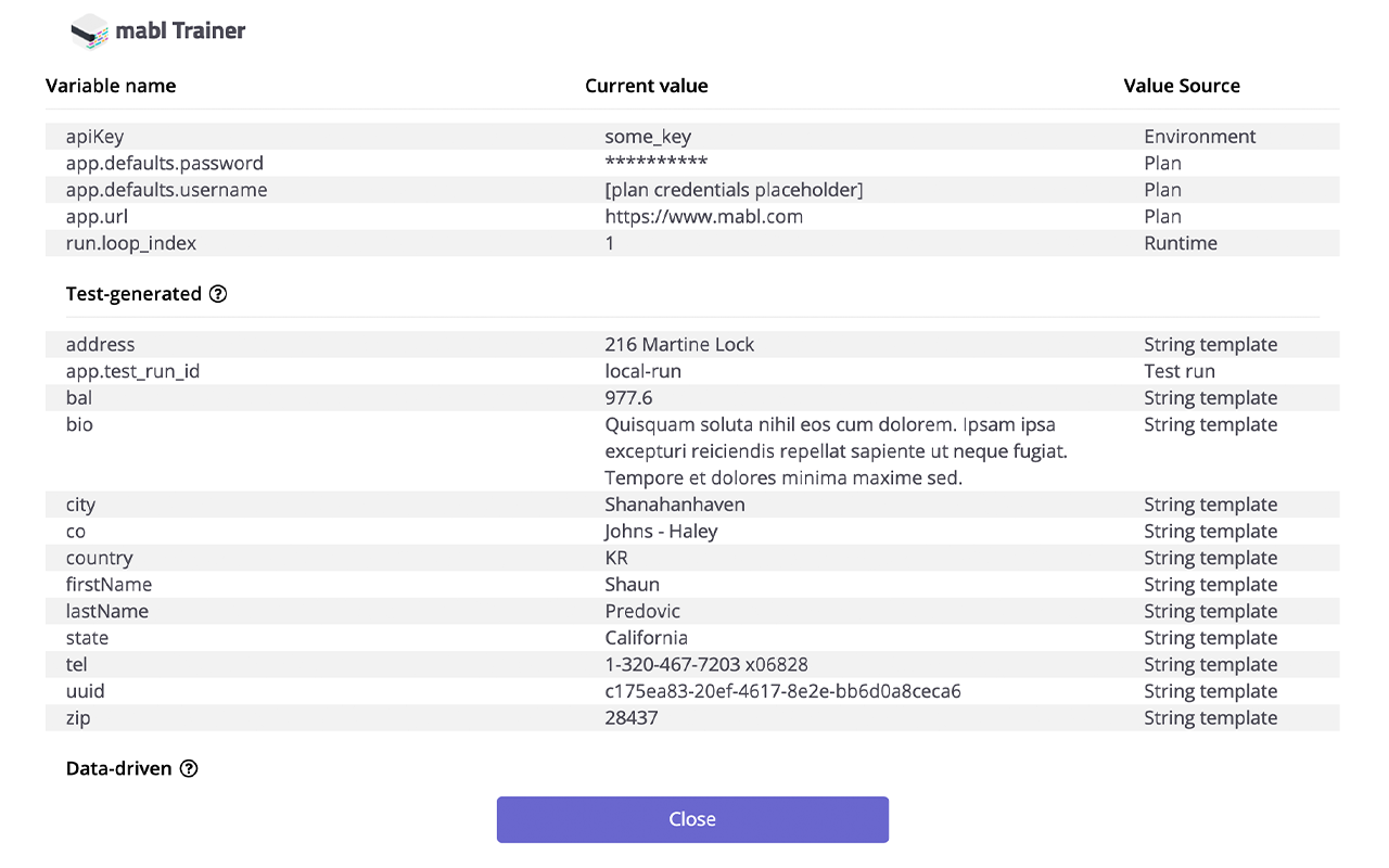 Editing Data Table in Test