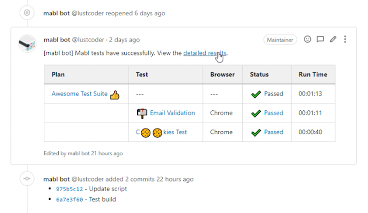A screenshot showing the value of integrating automated testing into your development workflow.