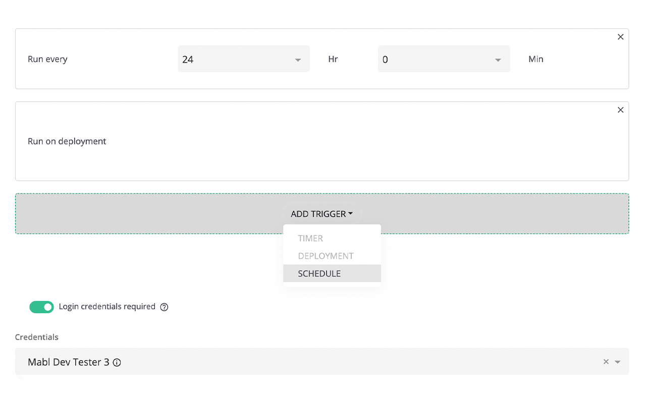 Scheduling a Regression Suite with mabl